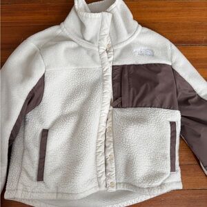The North Face Kids White and Brown Jacket